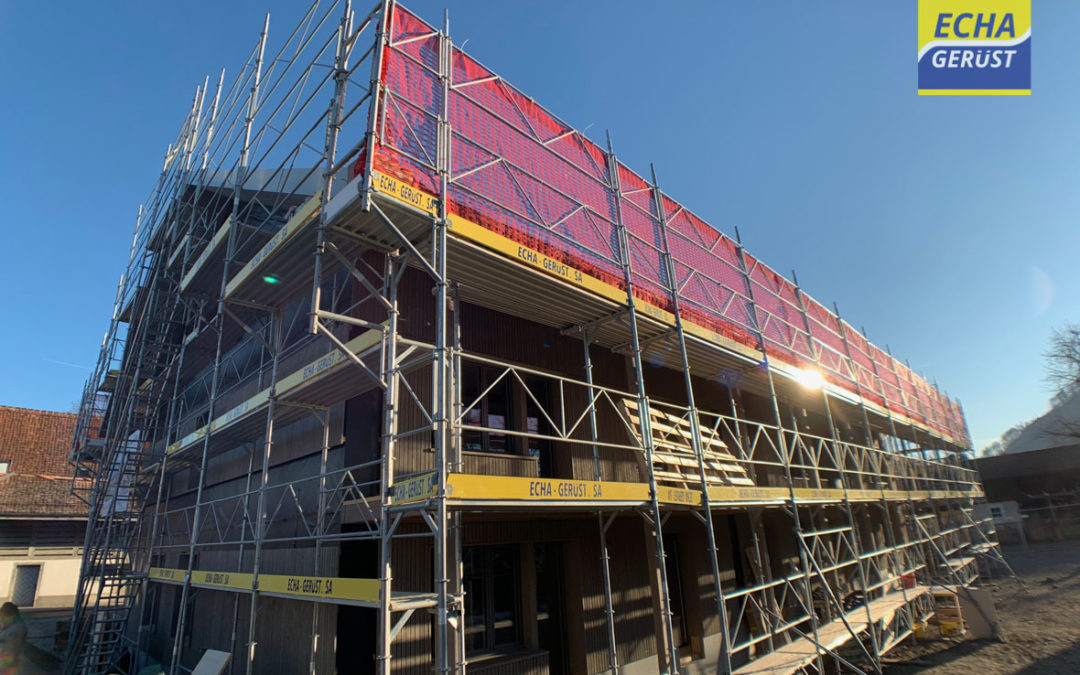 Fassadengerüst für Neubau in Rubigenstrasse 36 Belp BE